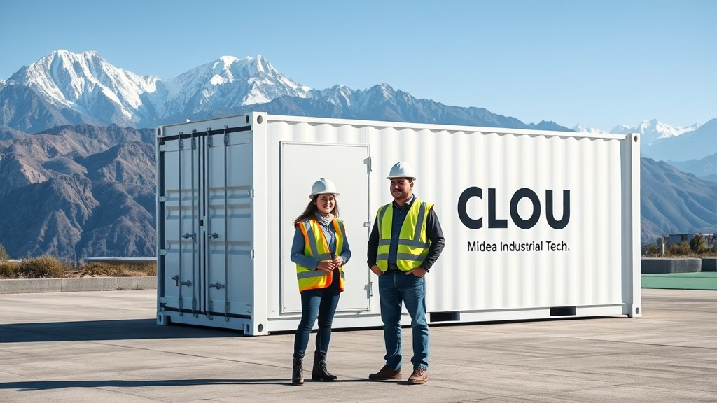 Engineers assess a 20 ft energy storage container, representing the transition to renewable energy solutions that are reshaping utility business models.